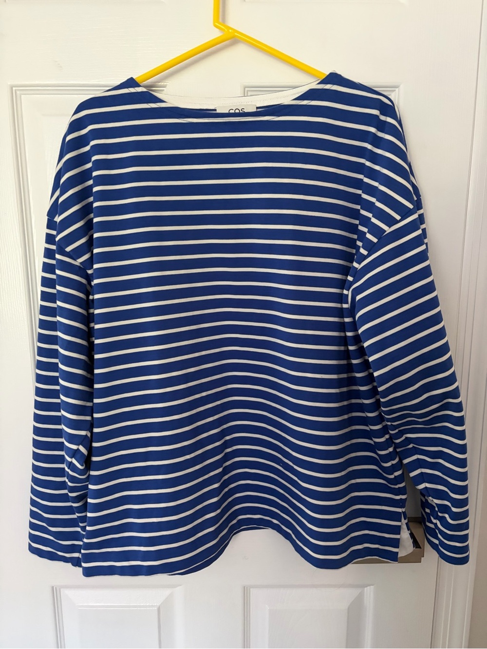 COS Blue & White Striped Long-Sleeve Tee